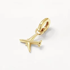 New Airplane Charm Pendant in Gold 18k Fine Gold Plated | Personalisation