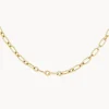 Fashion Alternating Paperclip Chain Necklace in Gold 18k Fine Gold Plated | Necklaces & Pendants