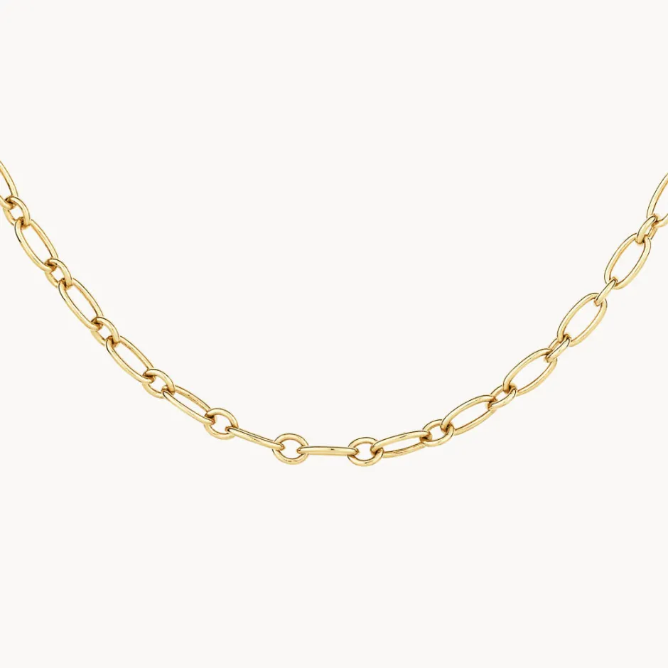 Fashion Alternating Paperclip Chain Necklace in Gold 18k Fine Gold Plated | Necklaces & Pendants
