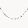 Online Alternating Paperclip Chain Necklace in Silver 925 Sterling Silver | Unisex