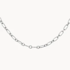 Online Alternating Paperclip Chain Necklace in Silver 925 Sterling Silver | Unisex