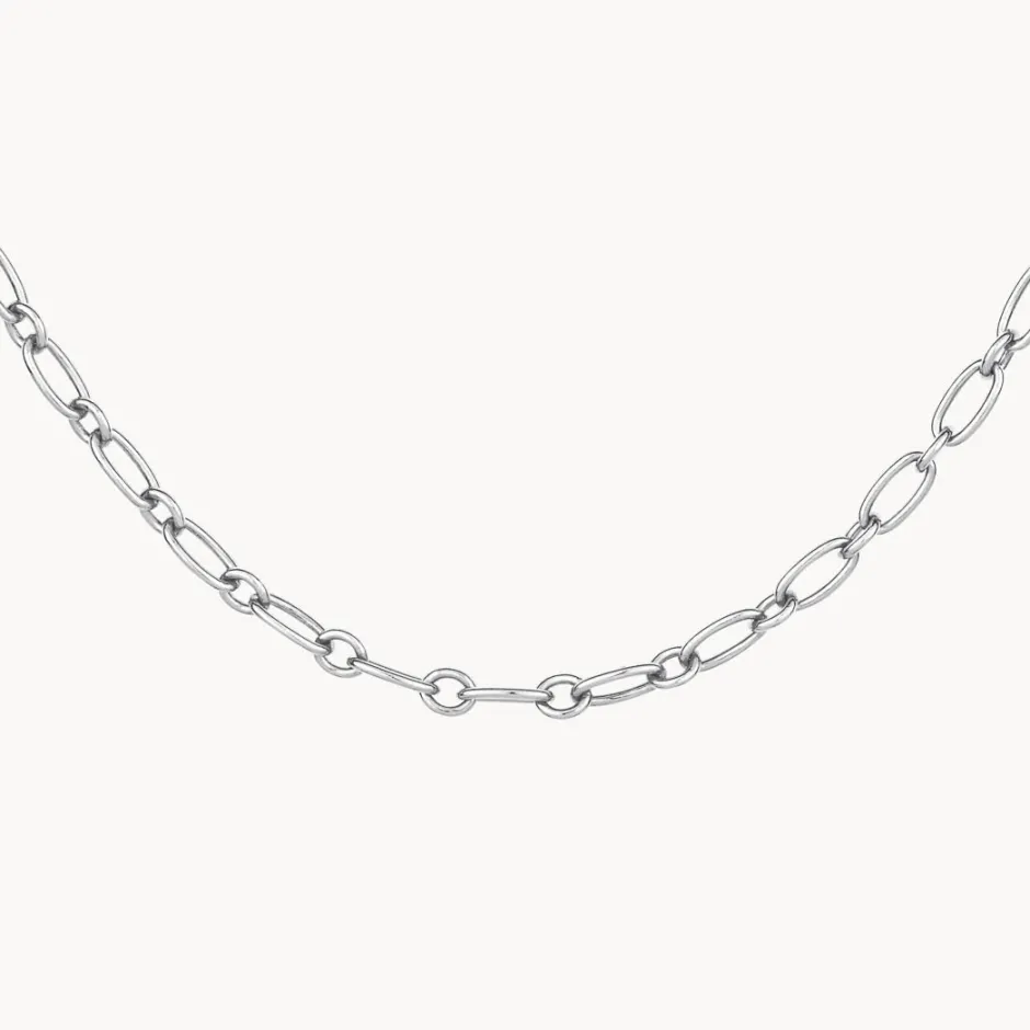 Online Alternating Paperclip Chain Necklace in Silver 925 Sterling Silver | Unisex