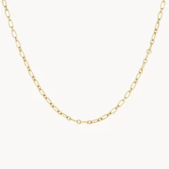 Fashion Alternating Paperclip Chain Necklace in Gold 18k Fine Gold Plated | Necklaces & Pendants