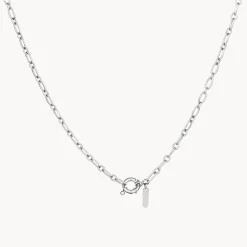 Online Alternating Paperclip Chain Necklace in Silver 925 Sterling Silver | Unisex