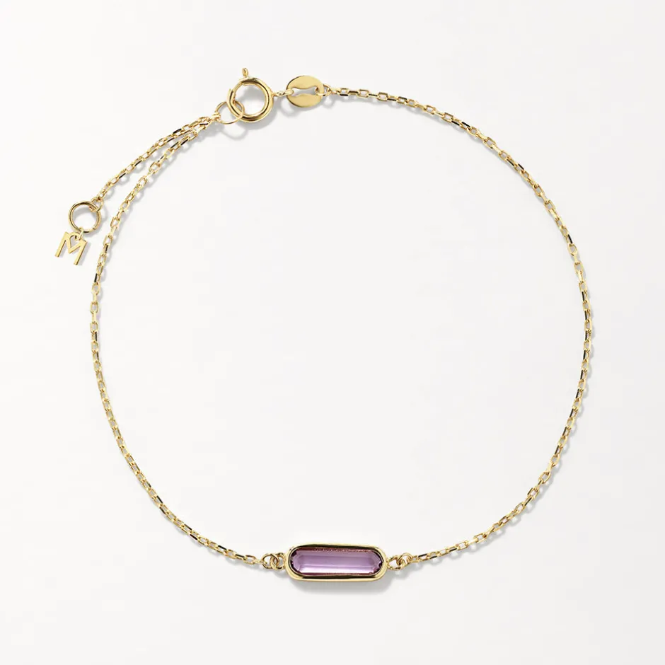 Outlet Amethyst Oval Chain Bracelet in 10k Gold Birthstone Jewellery | Bracelets & Bangles