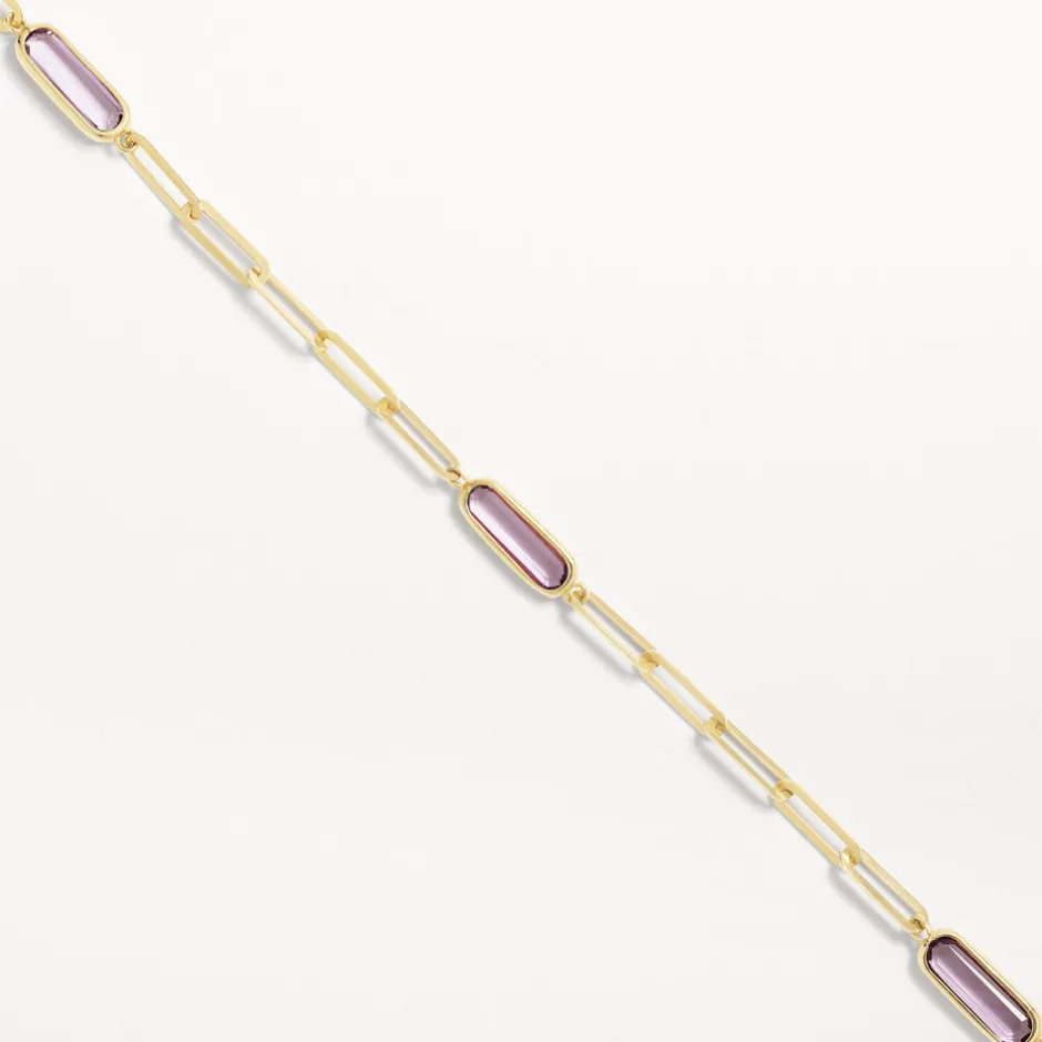 Discount Amethyst Oval Paperclip Chain Bracelet in 10k Gold Natural Gemstones | Bracelets & Bangles