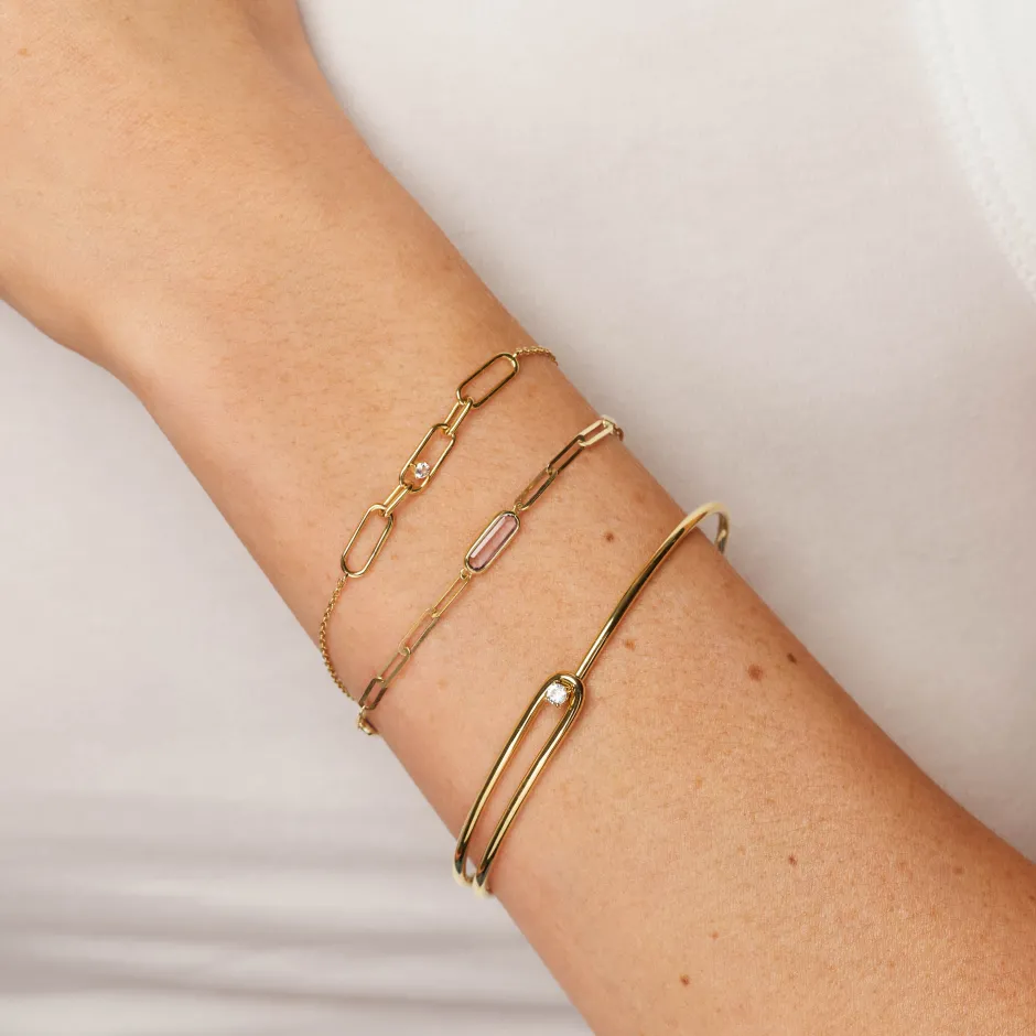 Discount Amethyst Oval Paperclip Chain Bracelet in 10k Gold Natural Gemstones | Bracelets & Bangles