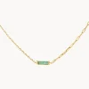 Hot Aventurine Half Paperclip Fob Chain Necklace in Gold Natural Gemstones | 18k Fine Gold Plated