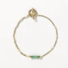 Clearance Aventurine Half Paperclip Fob Chain Bracelet in Gold Natural Gemstones | 18k Fine Gold Plated