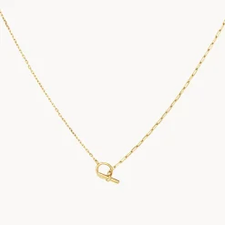 Hot Aventurine Half Paperclip Fob Chain Necklace in Gold Natural Gemstones | 18k Fine Gold Plated