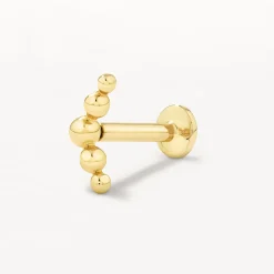 Online Ball Chevron Helix Single Stud Earring in 10k Gold Symbolic Jewellery | 10k Gold