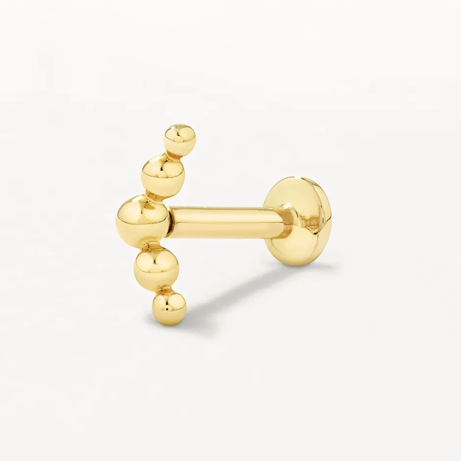 Online Ball Chevron Helix Single Stud Earring in 10k Gold Symbolic Jewellery | 10k Gold