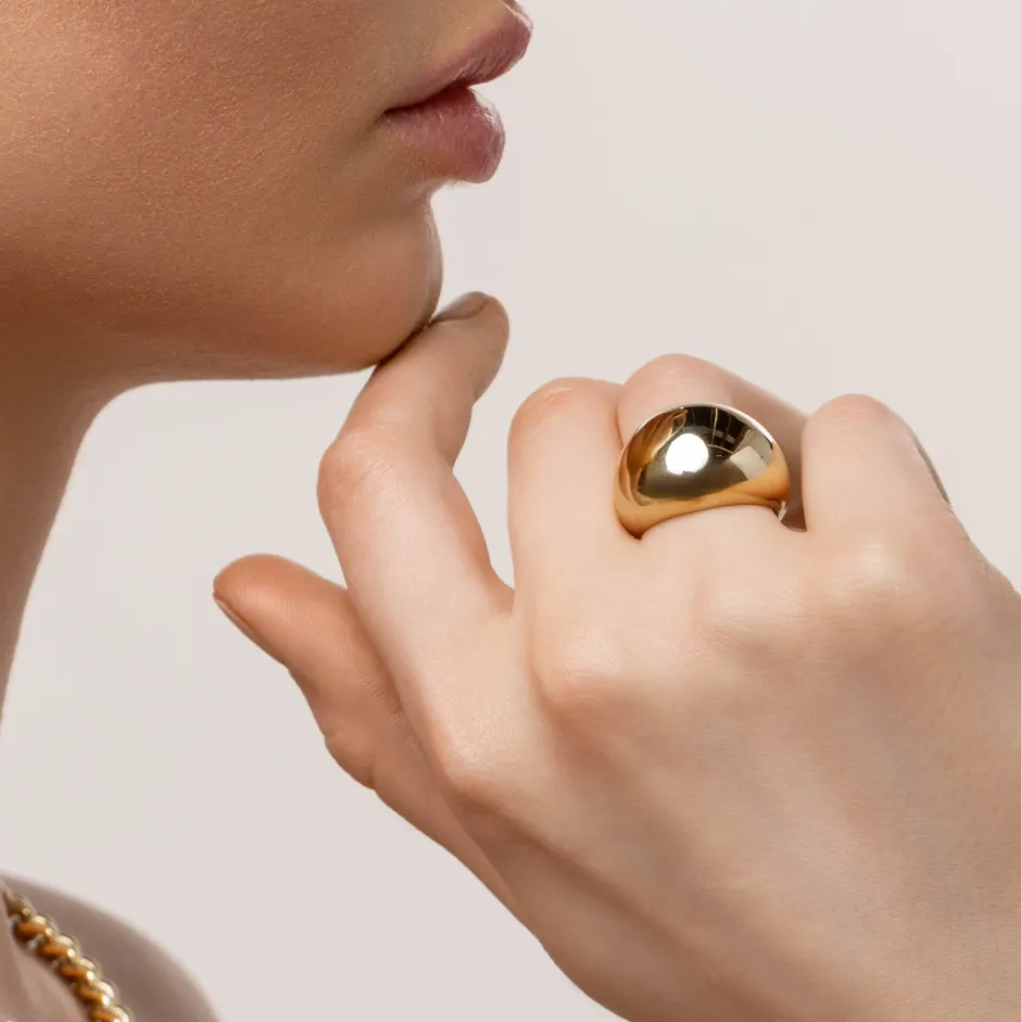 Online Ball Dome Ring in Gold 18k Fine Gold Plated | Rings