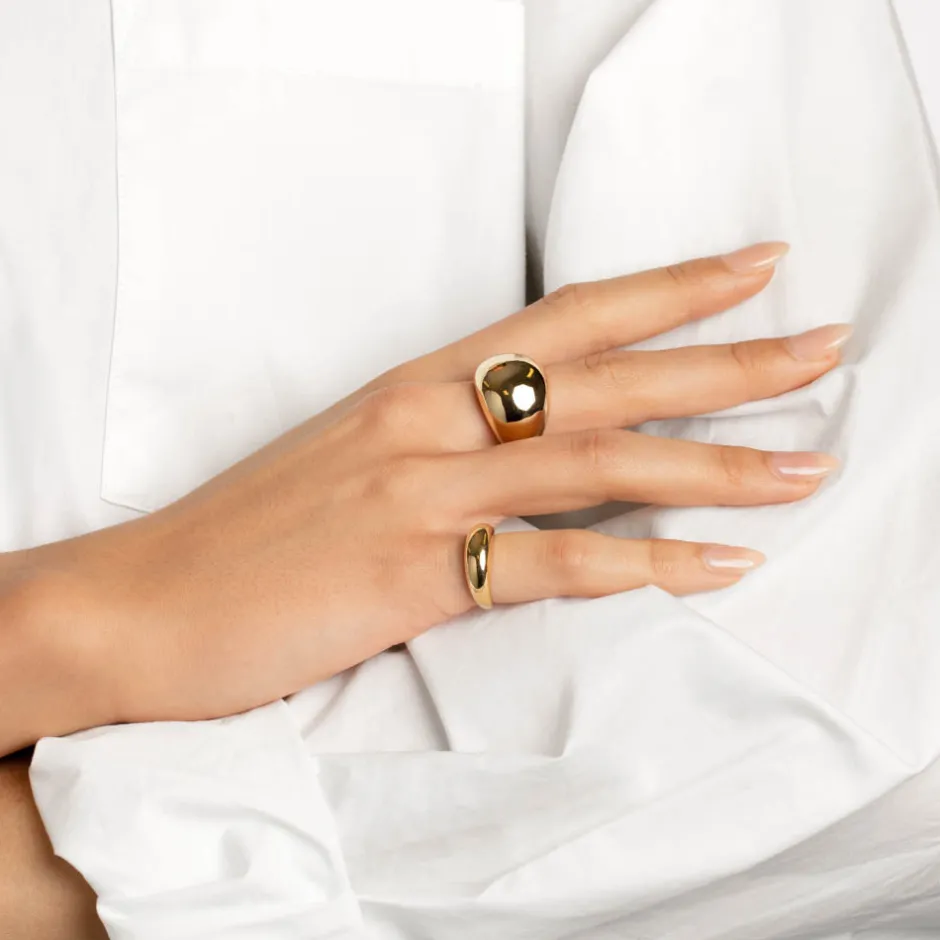 Online Ball Dome Ring in Gold 18k Fine Gold Plated | Rings
