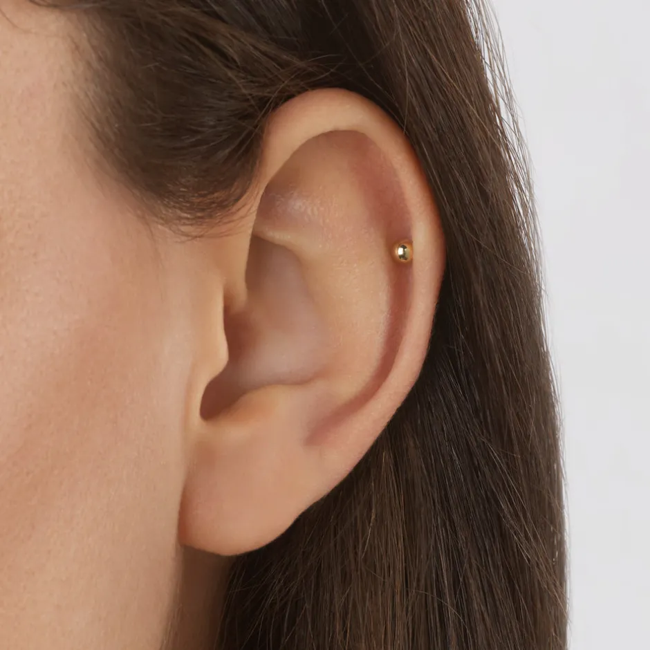 New Ball Helix Single Stud Earring in 10k Gold Gifts For Him | 10k Gold
