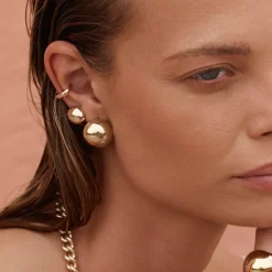 New Ball Huggie Earrings in Gold Bridal Gifts | 18k Fine Gold Plated