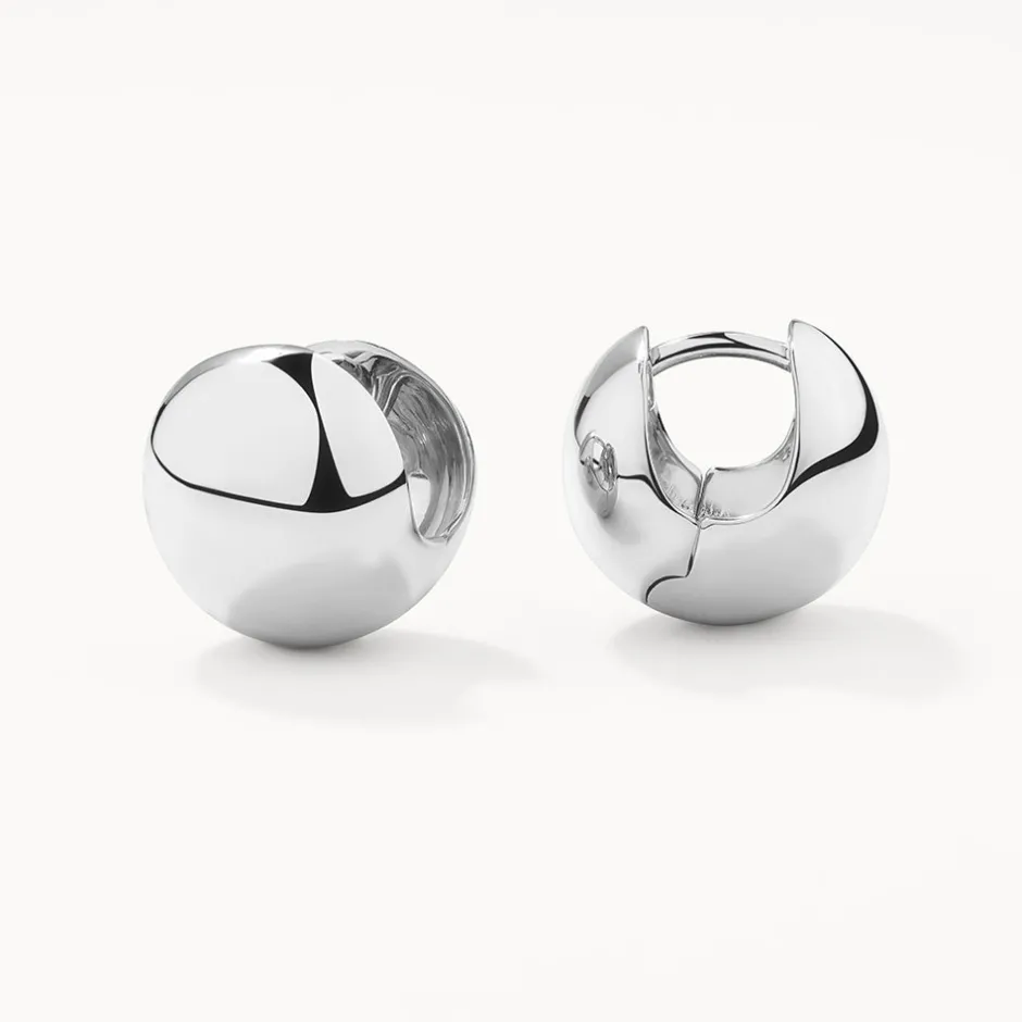 Clearance Ball Huggie Earrings in Silver Bridal Gifts | 925 Sterling Silver