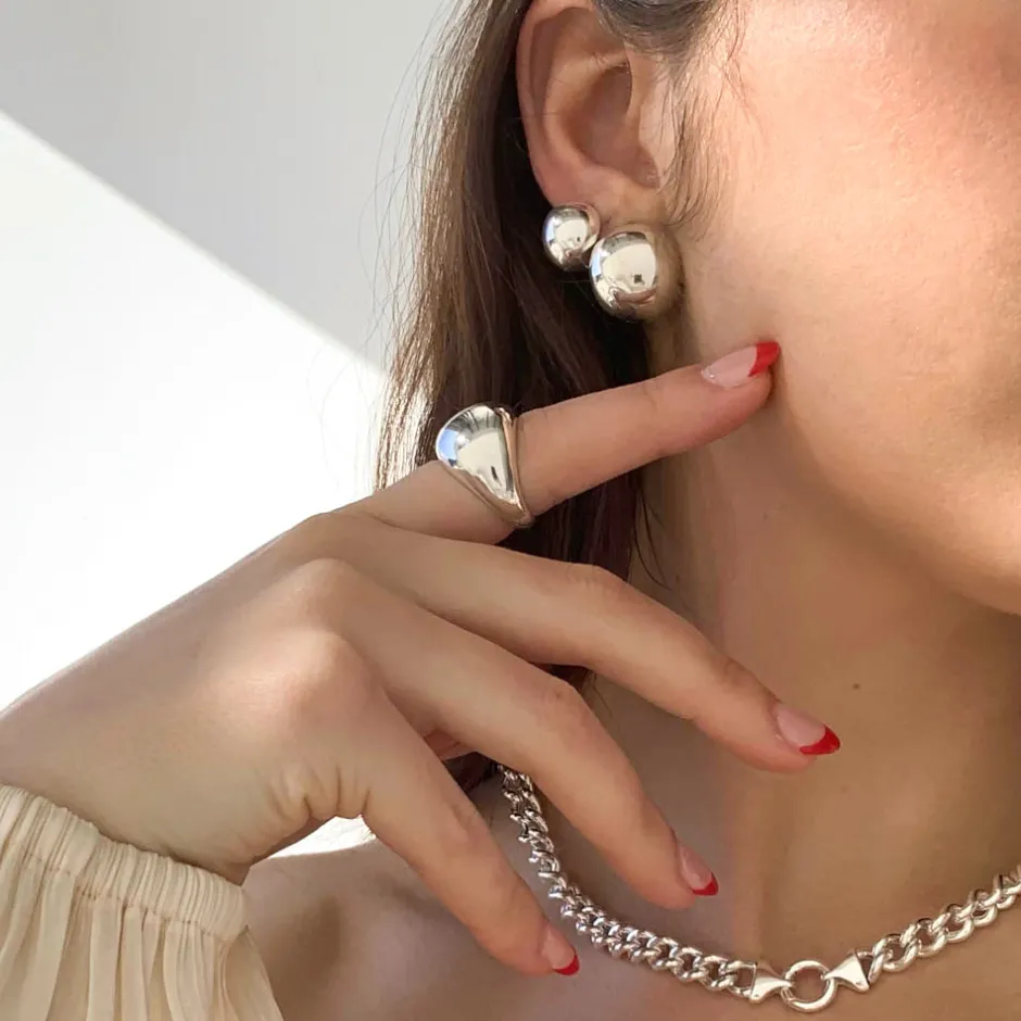 Clearance Ball Huggie Earrings in Silver Bridal Gifts | 925 Sterling Silver
