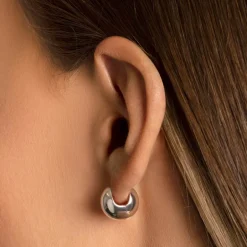 Clearance Ball Huggie Earrings in Silver Bridal Gifts | 925 Sterling Silver