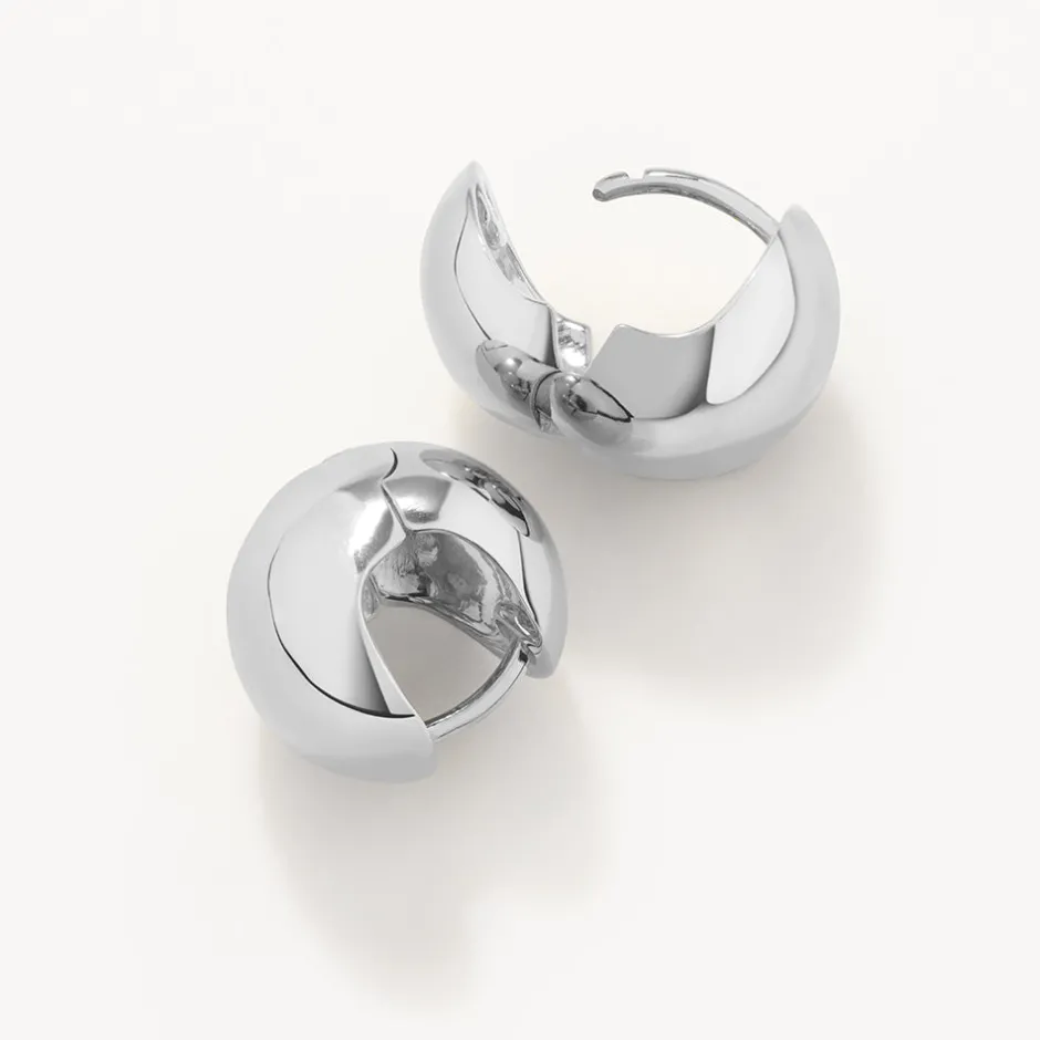 Clearance Ball Huggie Earrings in Silver Bridal Gifts | 925 Sterling Silver
