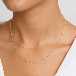 Fashion Bauble Chain Necklace in Gold Under $150 | 18k Fine Gold Plated