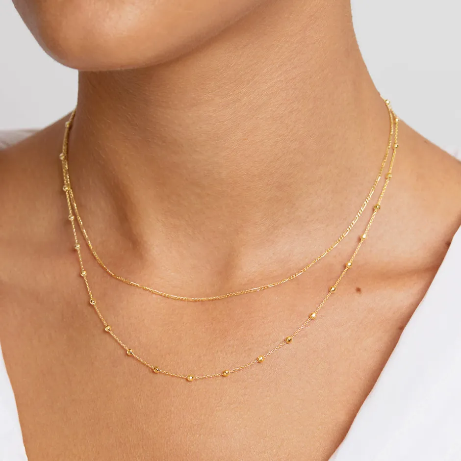 Fashion Bauble Chain Necklace in Gold Under $150 | 18k Fine Gold Plated