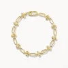 Outlet Bauble Paperclip Chain Bracelet in Gold Gifts For Her | 18k Fine Gold Plated