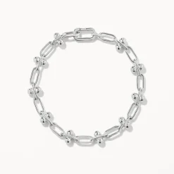 Online Bauble Paperclip Chain Bracelet in Silver Gifts For Her | 925 Sterling Silver