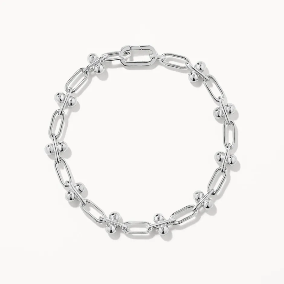 Online Bauble Paperclip Chain Bracelet in Silver Gifts For Her | 925 Sterling Silver