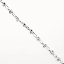 Online Bauble Paperclip Chain Bracelet in Silver Gifts For Her | 925 Sterling Silver