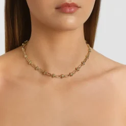 Hot Bauble Paperclip Chain Necklace in Gold 18k Fine Gold Plated | Necklaces & Pendants