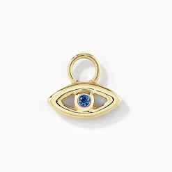 Hot Blue Sapphire Evil Eye Charm in 10k Gold Best Selling Gifts | Symbolic Jewellery
