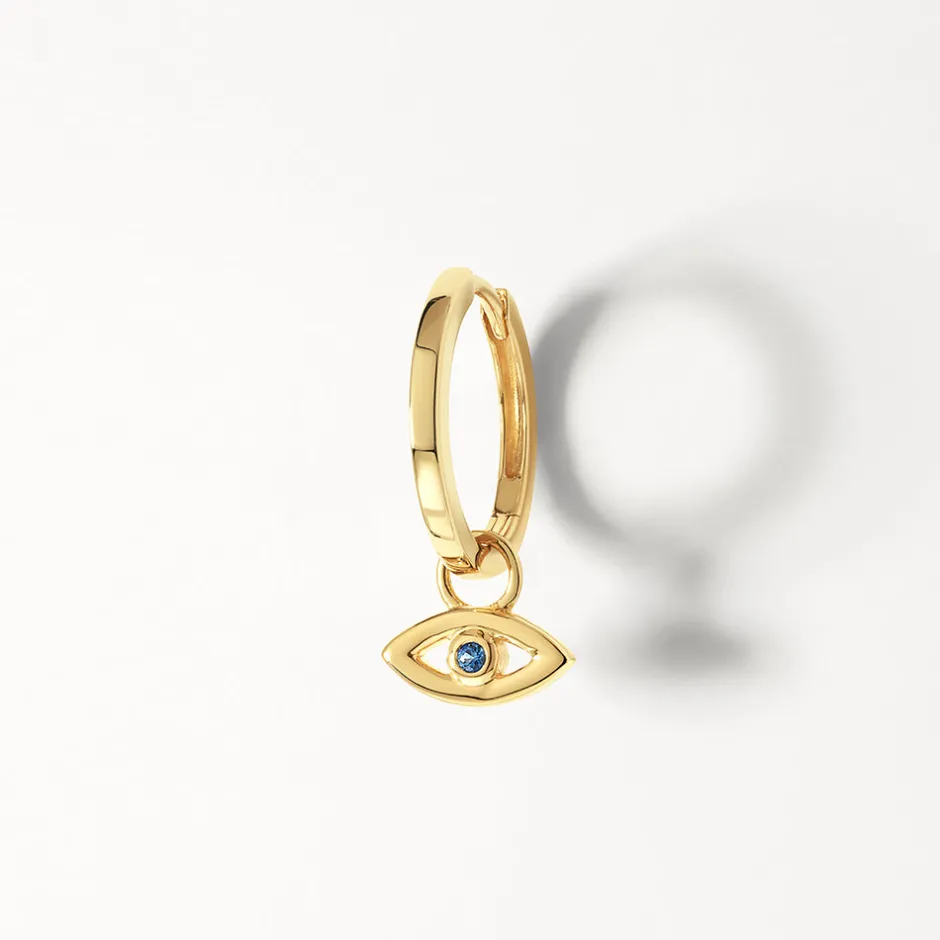 Hot Blue Sapphire Evil Eye Charm in 10k Gold Best Selling Gifts | Symbolic Jewellery