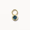 Hot Blue Topaz Circle Charm in 10k Gold Natural Gemstones | 10k Gold