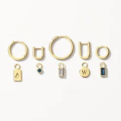 Hot Blue Topaz Circle Charm in 10k Gold Natural Gemstones | 10k Gold