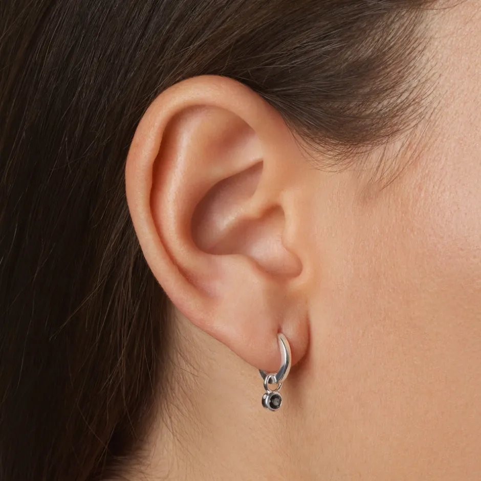 Clearance Blue Topaz Circle Charm in Silver Natural Gemstones | 925 Sterling Silver