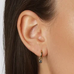 Hot Blue Topaz Circle Charm in 10k Gold Natural Gemstones | 10k Gold