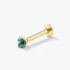 Hot Blue Topaz Helix Single Stud Earring in 10k Gold Natural Gemstones | 10k Gold