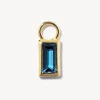 Online Blue Topaz Rectangle Charm in 10k Gold Natural Gemstones | 10k Gold