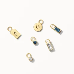 Online Blue Topaz Rectangle Charm in 10k Gold Natural Gemstones | 10k Gold