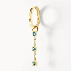 New Blue Topaz Trio Drop Charm in 10k Gold Natural Gemstones | 10k Gold