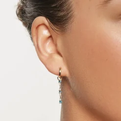 New Blue Topaz Trio Drop Charm in 10k Gold Natural Gemstones | 10k Gold