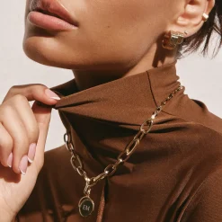 Online Bold Paperclip Chain Necklace in Gold 18k Fine Gold Plated | Necklaces & Pendants