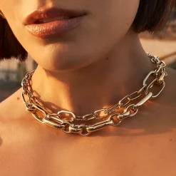 Online Bold Paperclip Chain Necklace in Gold 18k Fine Gold Plated | Necklaces & Pendants