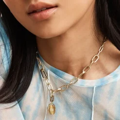 Online Bold Paperclip Chain Necklace in Gold 18k Fine Gold Plated | Necklaces & Pendants