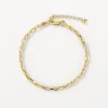 Discount Box Paperclip Chain Bracelet in Gold Under $150 | 18k Fine Gold Plated