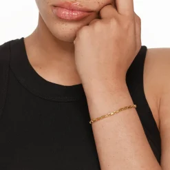 Discount Box Paperclip Chain Bracelet in Gold Under $150 | 18k Fine Gold Plated