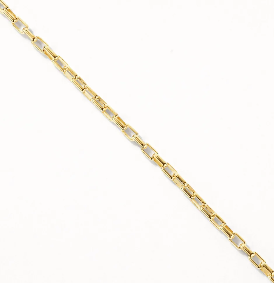 Discount Box Paperclip Chain Bracelet in Gold Under $150 | 18k Fine Gold Plated