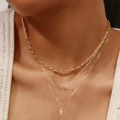 Online Box Paperclip Chain Necklace in Gold 18k Fine Gold Plated | Necklaces & Pendants