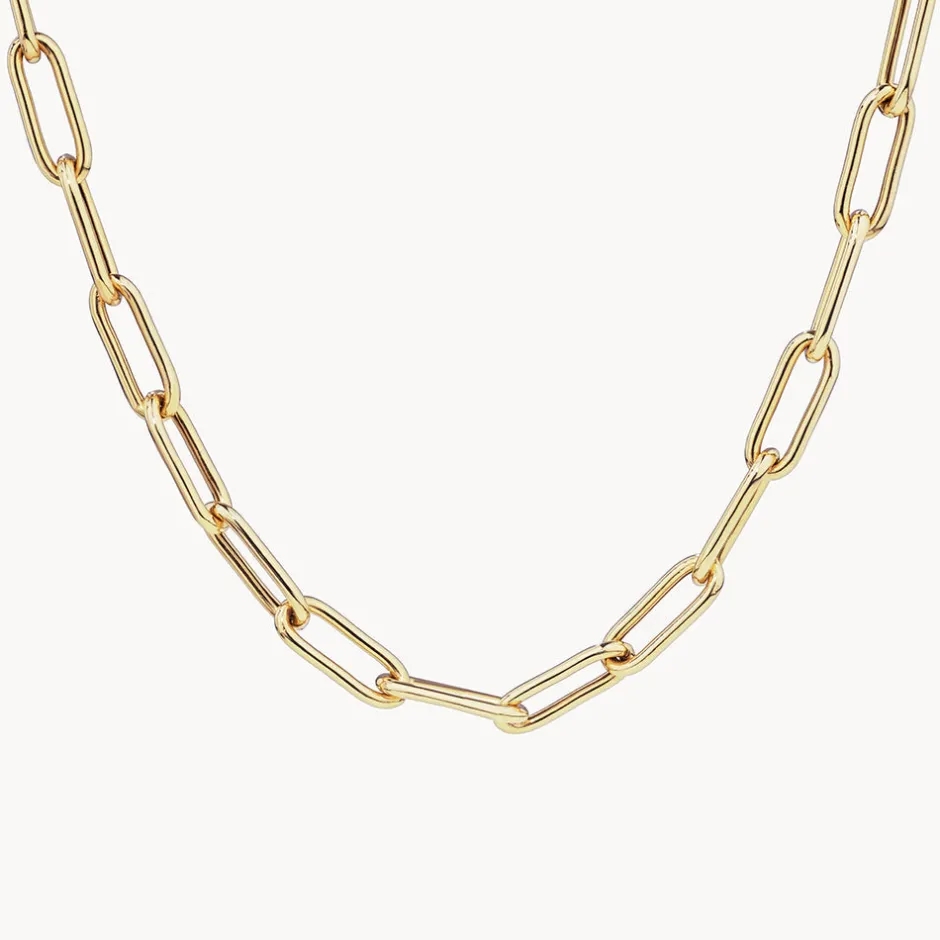 Clearance Boyfriend Paperclip Chain Necklace in Gold Gifts For Him | Best Friend Gifts